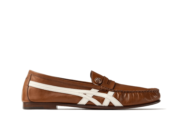 Tênis Onitsuka Tiger x Versace Sakura Leather Loafers Brown White Marrom