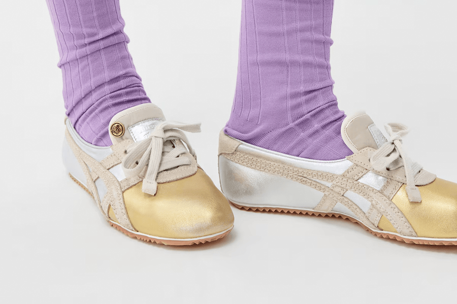Tênis Onitsuka Tiger x Versace TAI-CHI Sakura Metallic Têniss Silver Gold Prateado