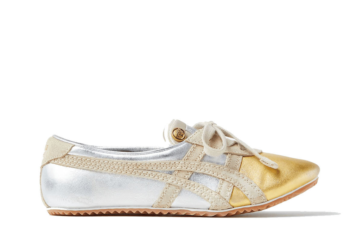 Tênis Onitsuka Tiger x Versace TAI-CHI Sakura Metallic Têniss Silver Gold Prateado