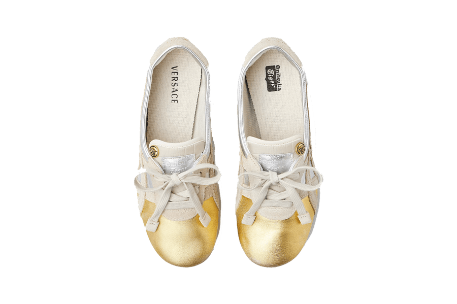 Tênis Onitsuka Tiger x Versace TAI-CHI Sakura Metallic Têniss Silver Gold Prateado