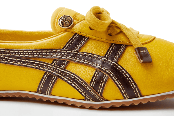 Tênis Onitsuka Tiger x Versace TAI-CHI Sakura Nappa Sneakers Brown Yellow Amarelo