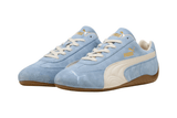Vista traseira do Puma Puma Speedcat Faded Haute Tropic Alpine Snow mostrando calcanheira e detalhes do solado
