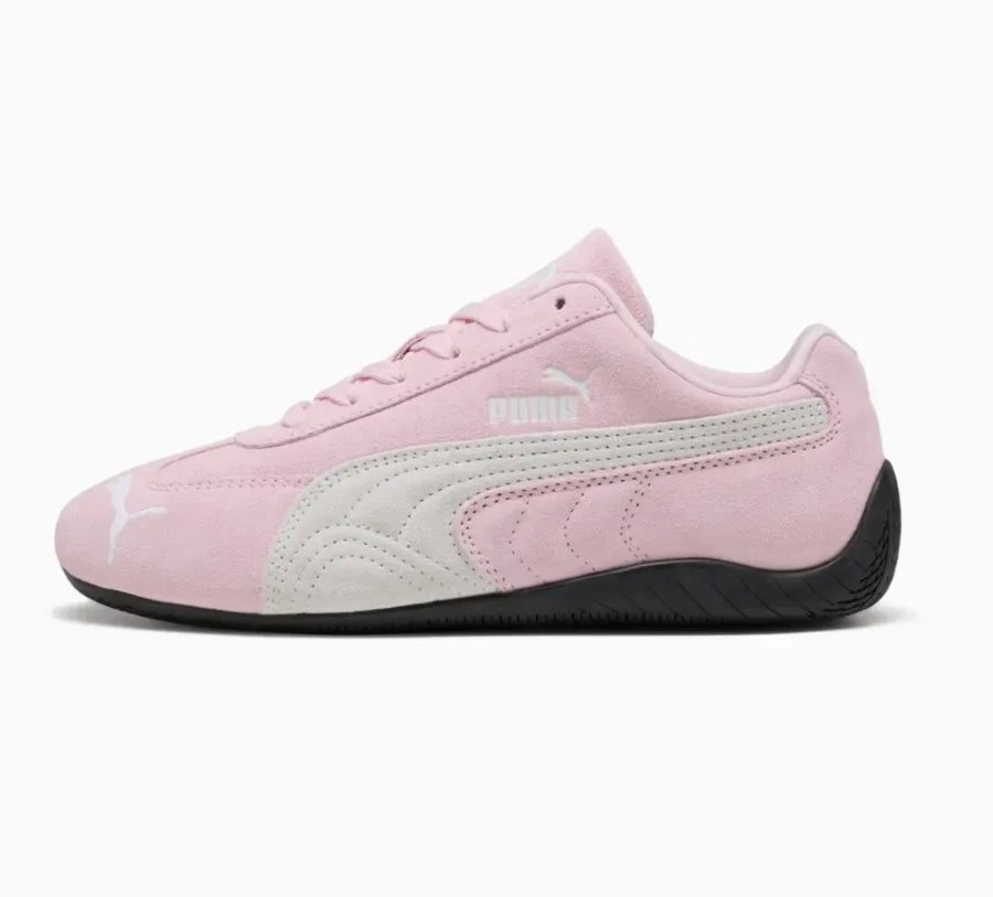 Vista superior do Puma Puma Speedcat OG Pink White mostrando abertura, lingueta e cadarços