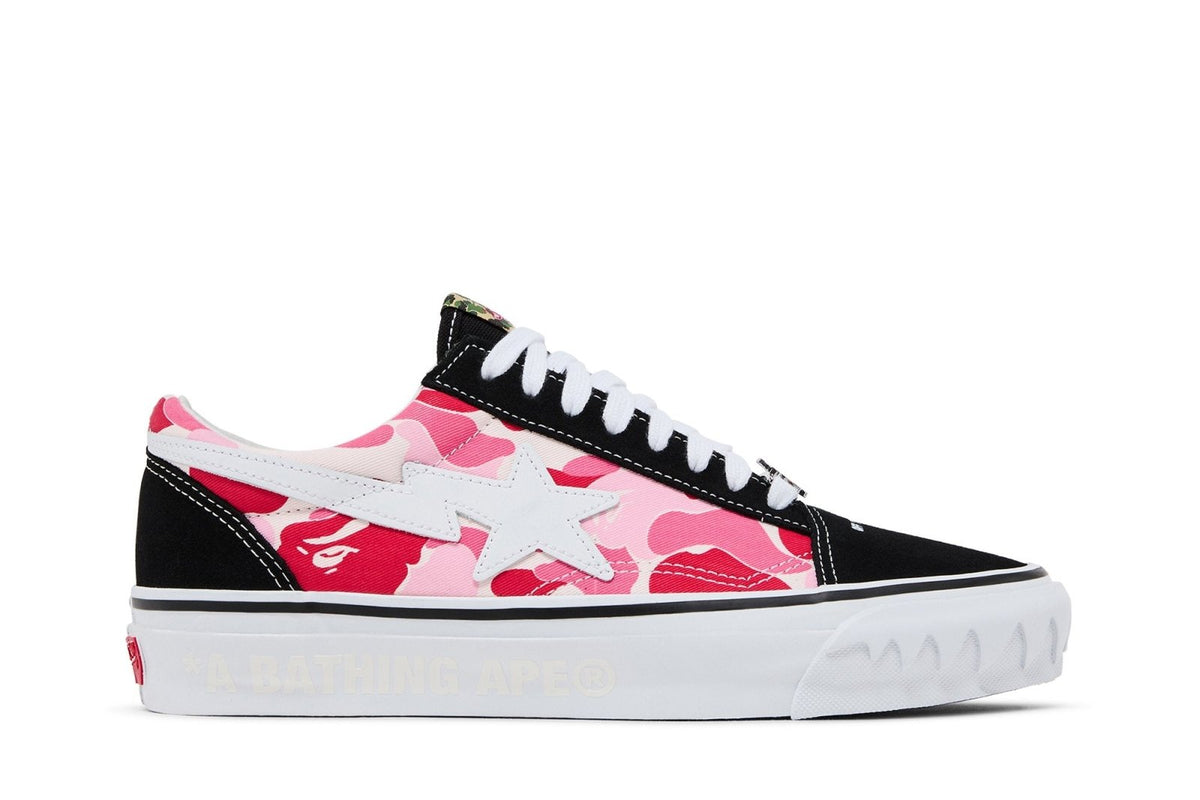 Tênis Vans Old Skool Lx  x Bape Abc Camo Pink Blue Green Preto