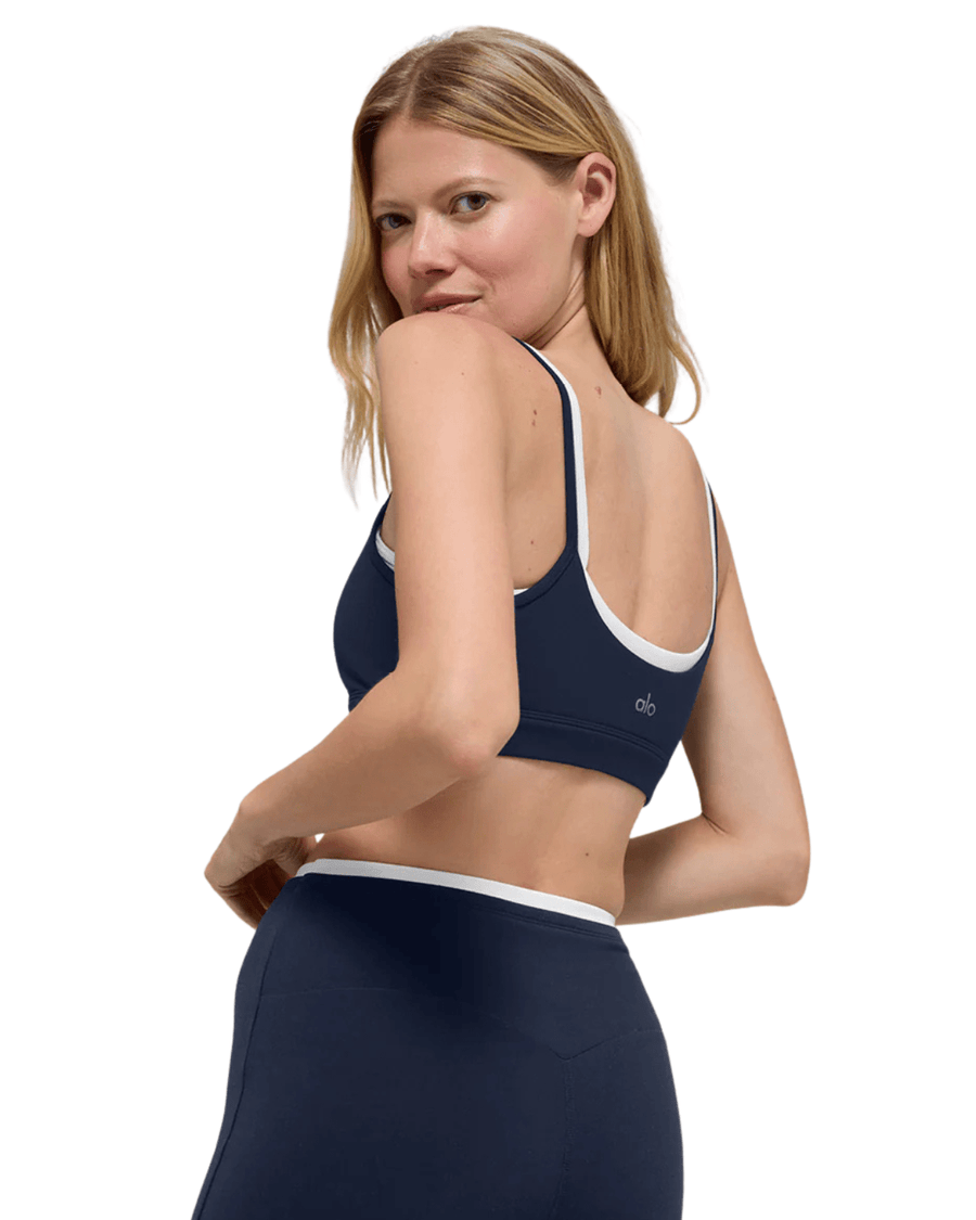 Top Alo Yoga Airbrush Double Up Azul Marinho/Branco por R$ 849,99