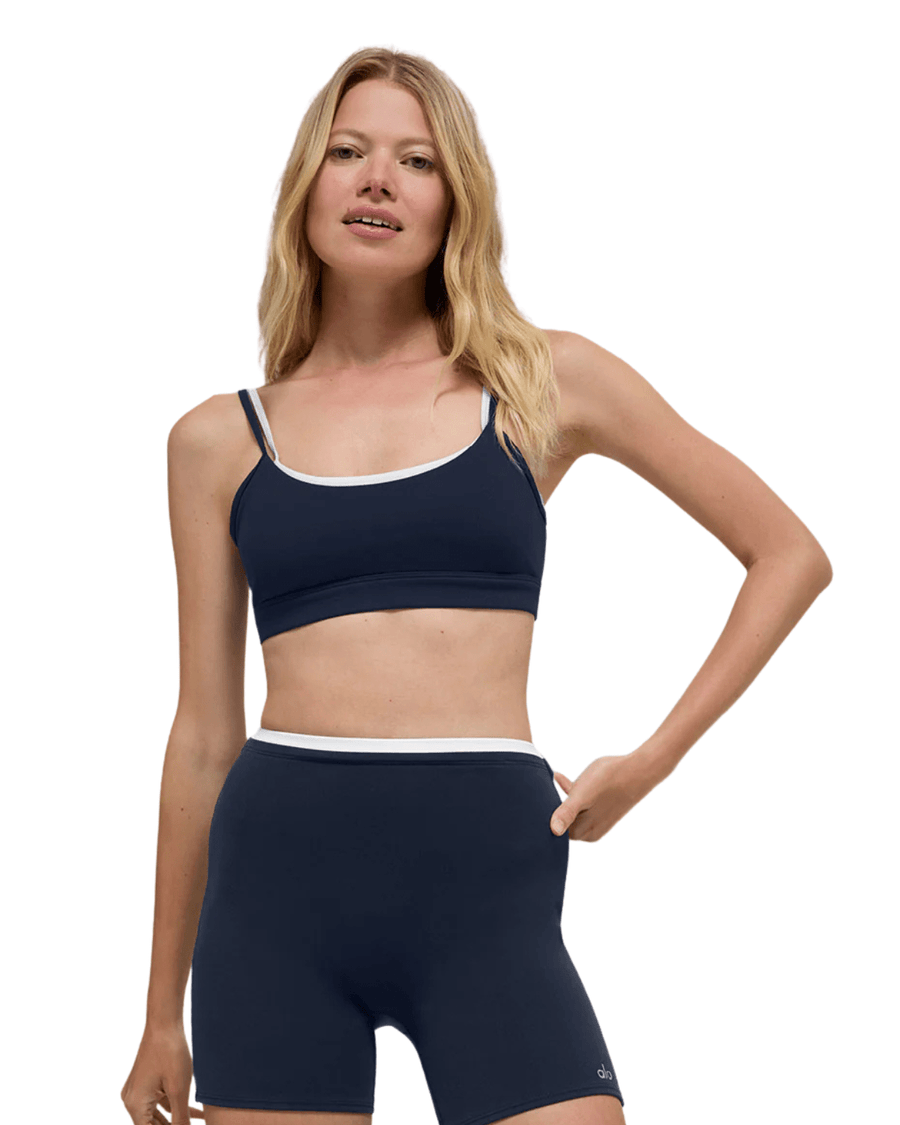 Top Alo Yoga Airbrush Double Up Azul Marinho/Branco por R$ 849,99