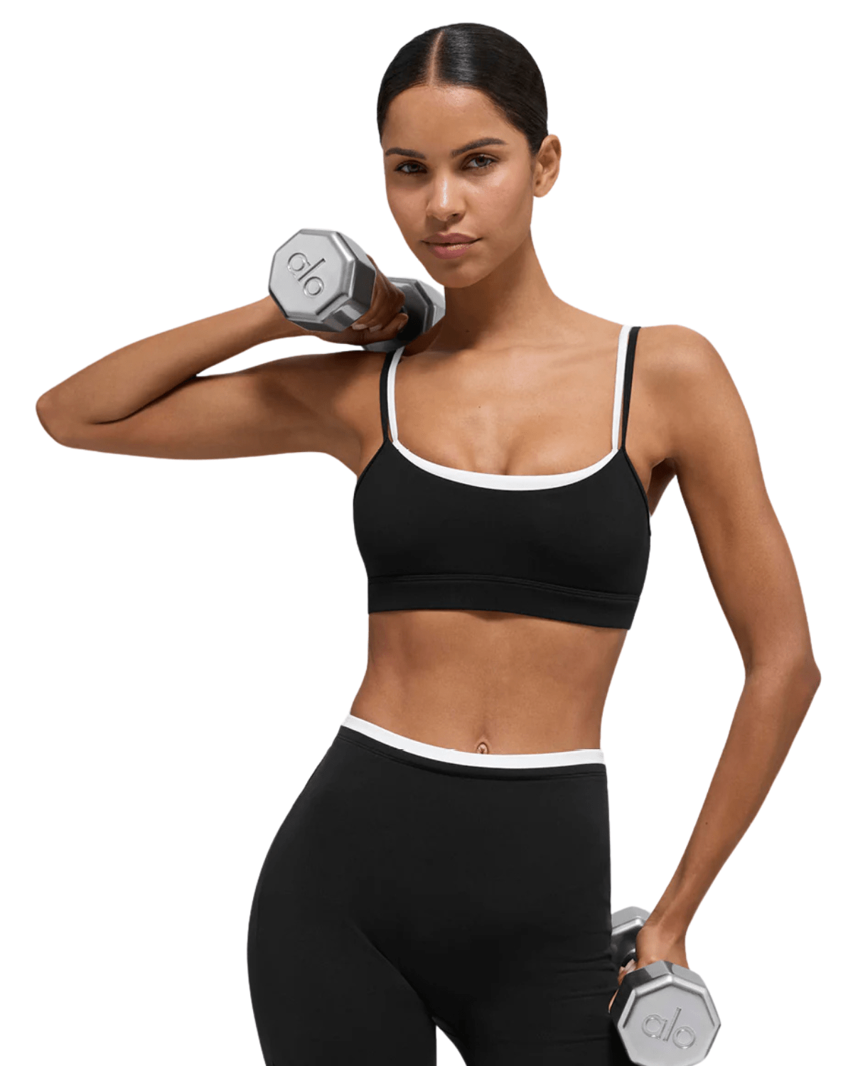 Top Alo Yoga Airbrush Double Up Preto/Branco - Alo Yoga - w9875r_00 - 1