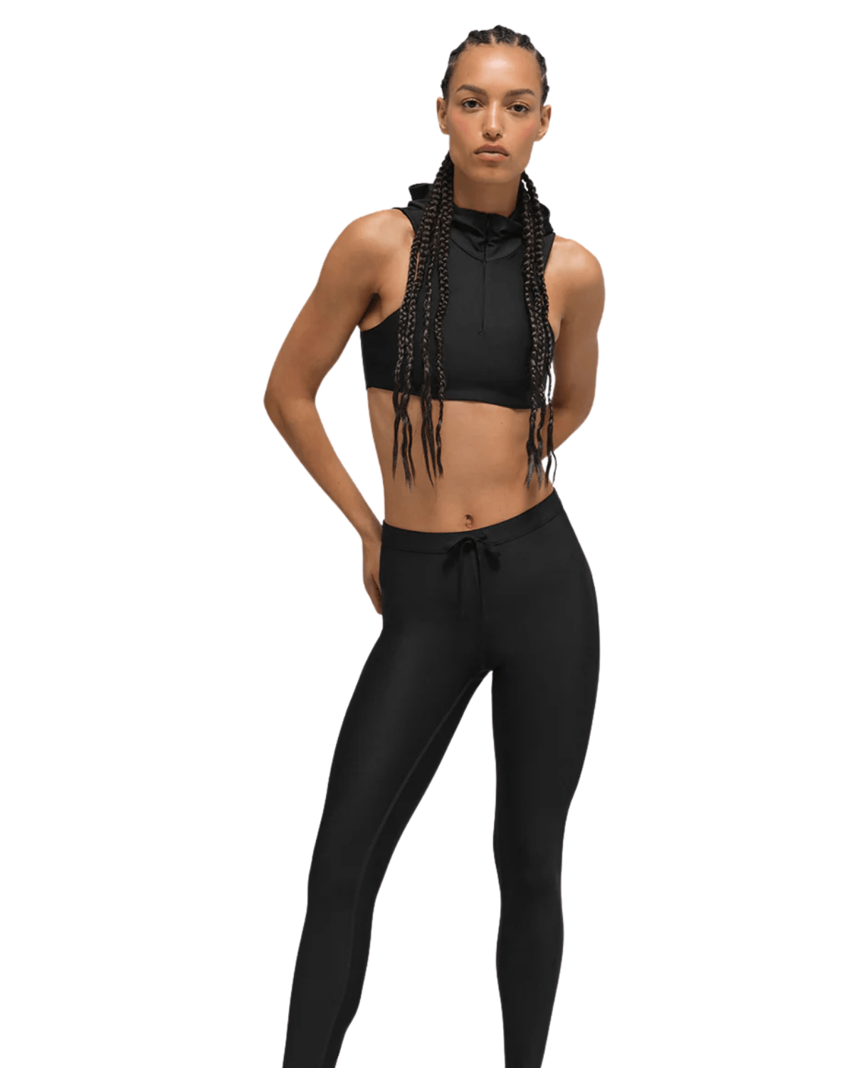 Top Alo Yoga Airlift Light Speed Hooded Black Preto - LK