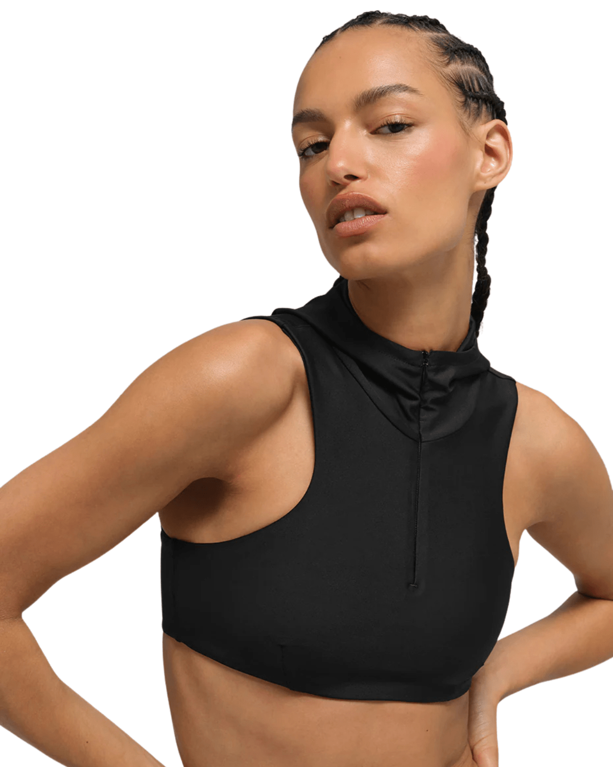 Top Alo Yoga Airlift Light Speed Hooded Black Preto