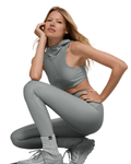 Top Alo Yoga Airlift Light Speed Hooded Lunar Grey Cinza - Alo Yoga - w9866r - 1