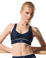 Top Alo Yoga Airlift Mesh Darling Azul Marinho em azul marinho original na LK Sneakers
