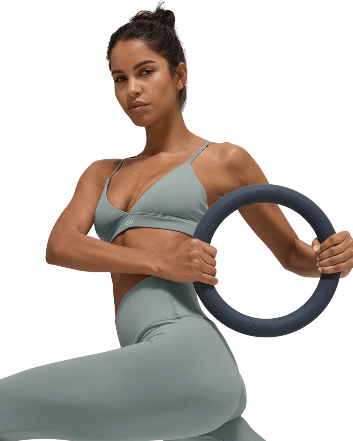 Top Alo Yoga Splendor Lunar Grey/White Cinza - LK