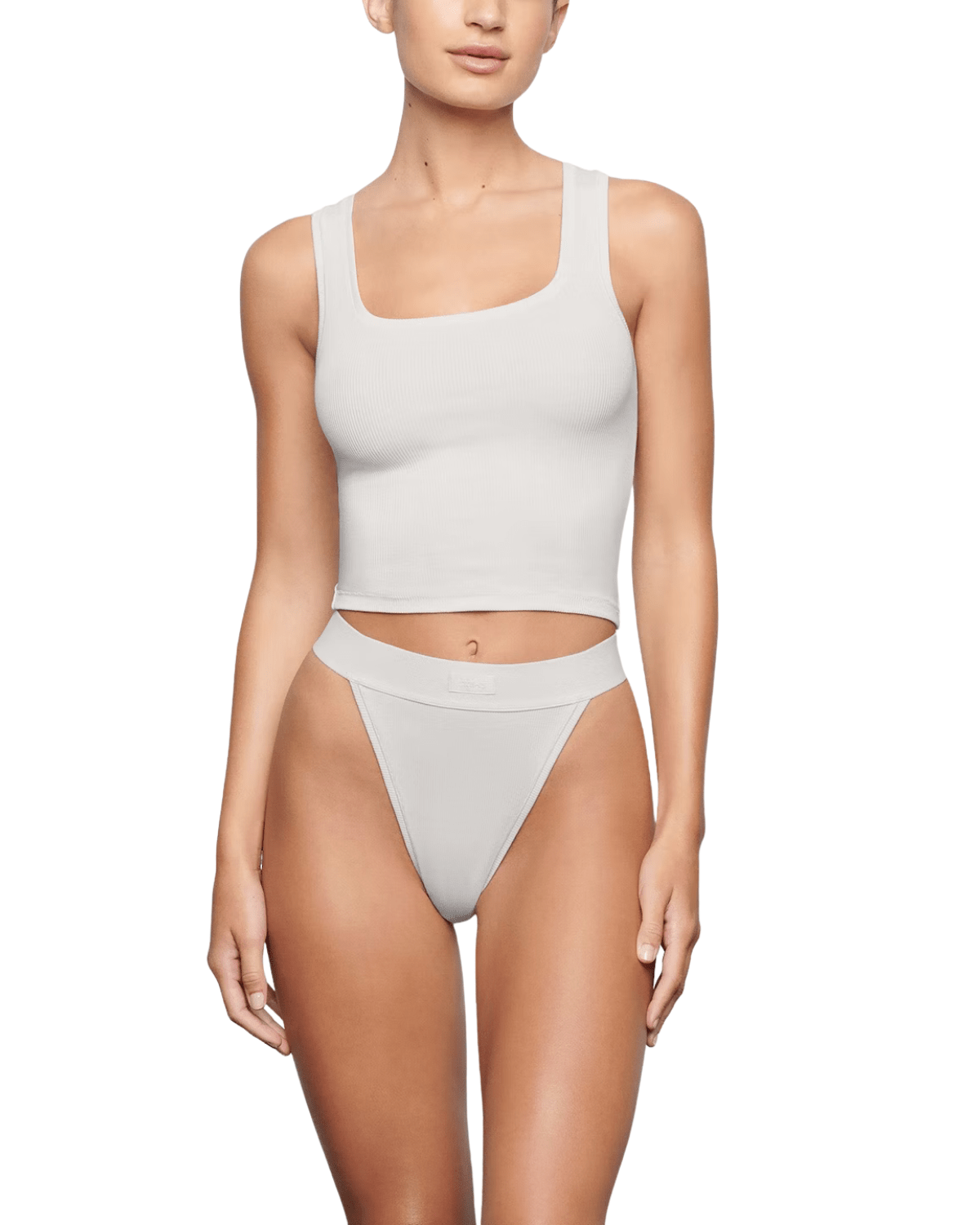 Top Skims Cotton Rib Marble Branco - Skims - 