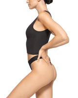 Vista lateral Top Skims Cotton Rib Soot Preto