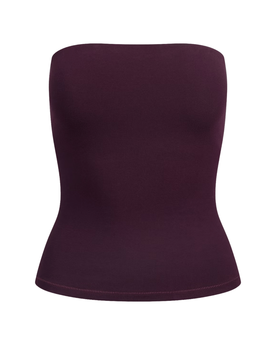 Vista traseira Tube Top Skims Cotton Jersey Currant Bordô