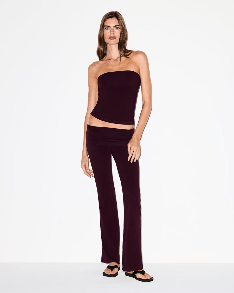 Vista superior Tube Top Skims Cotton Jersey Currant Bordô