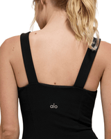 Vista traseira Vestido Alo Yoga Alosoft Break Point Tennis Black Preto