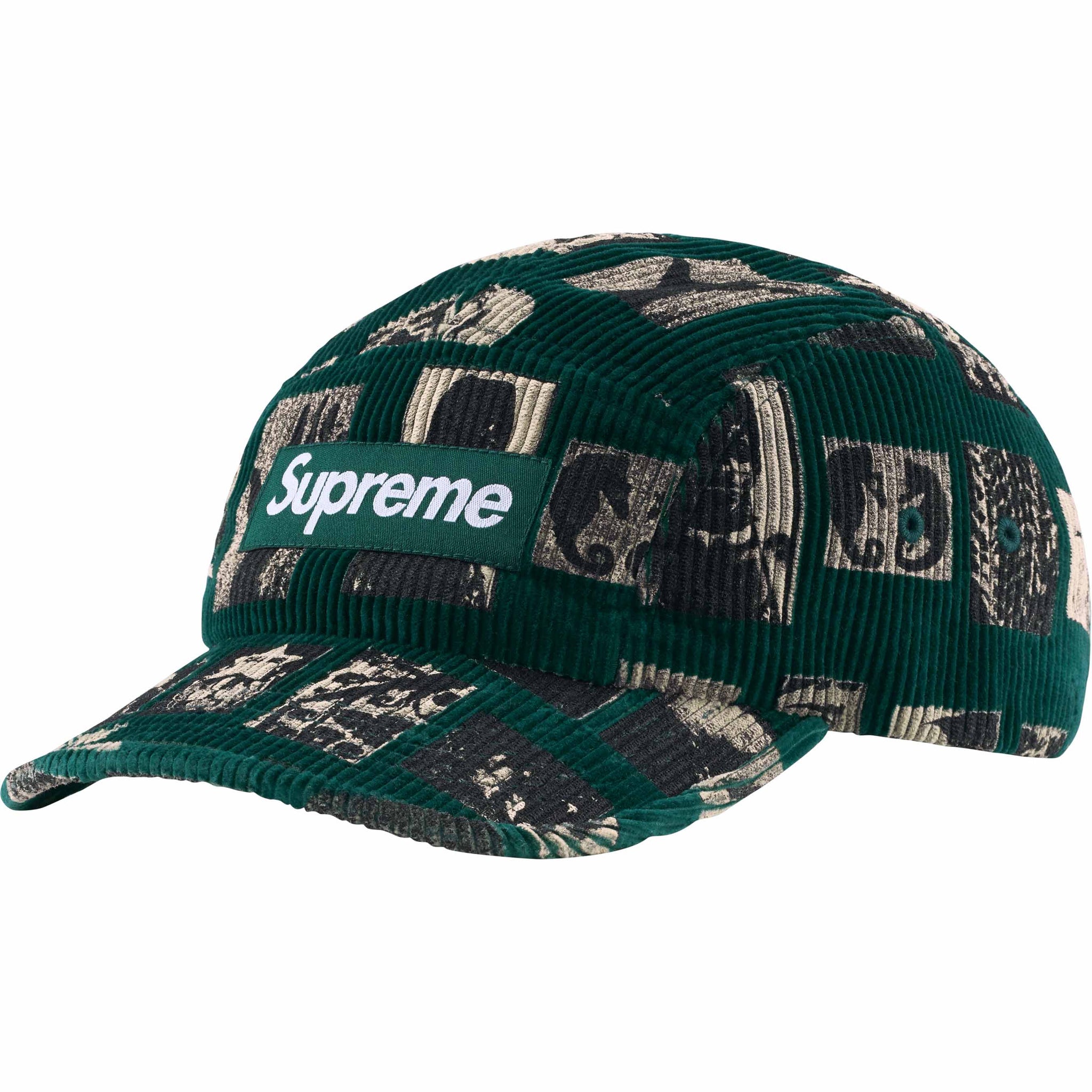Boné Supreme x Weirdo Dave "Corduroy Camp Cap" Verde - LK Sneakers - 