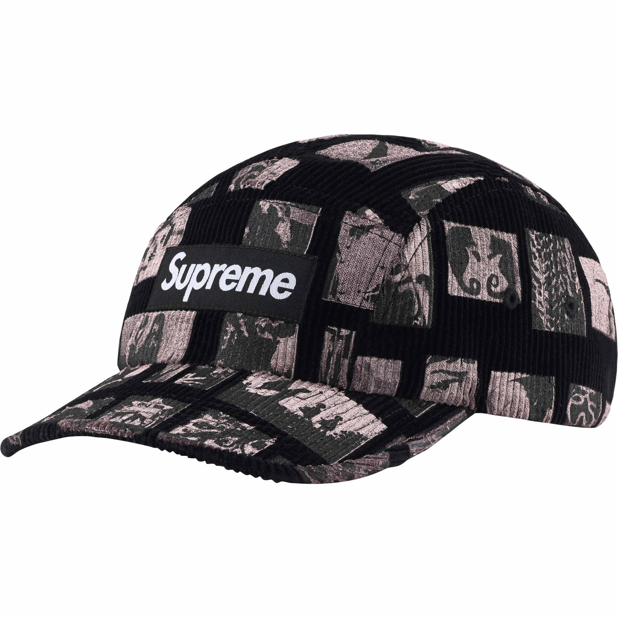 Boné Supreme x Weirdo Dave "Corduroy Camp Cap" Preto - LK Sneakers - 
