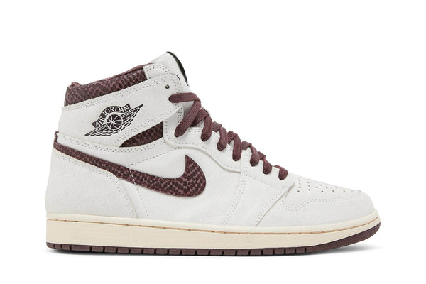 Jordan Nike A Ma Maniére x Air Jordan 1 Sail and Burgundy tênis em bege original na LK Sneakers