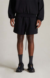 Shorts Essentials Fear of God "Jet Black Fleece Running" Preto - LK Sneakers