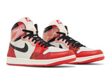 Vista frontal do Jordan Nike Air Jordan 1 High Next Chapter mostrando biqueira e costuras