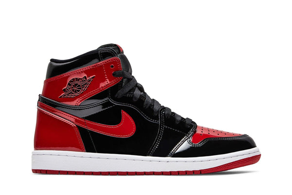 Jordan Nike Air Jordan 1 High Patent Bred tênis em vermelho original na LK Sneakers