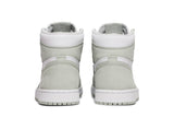 Vista superior do Jordan Nike Air Jordan 1 High Seafoam mostrando abertura, lingueta e cadarços