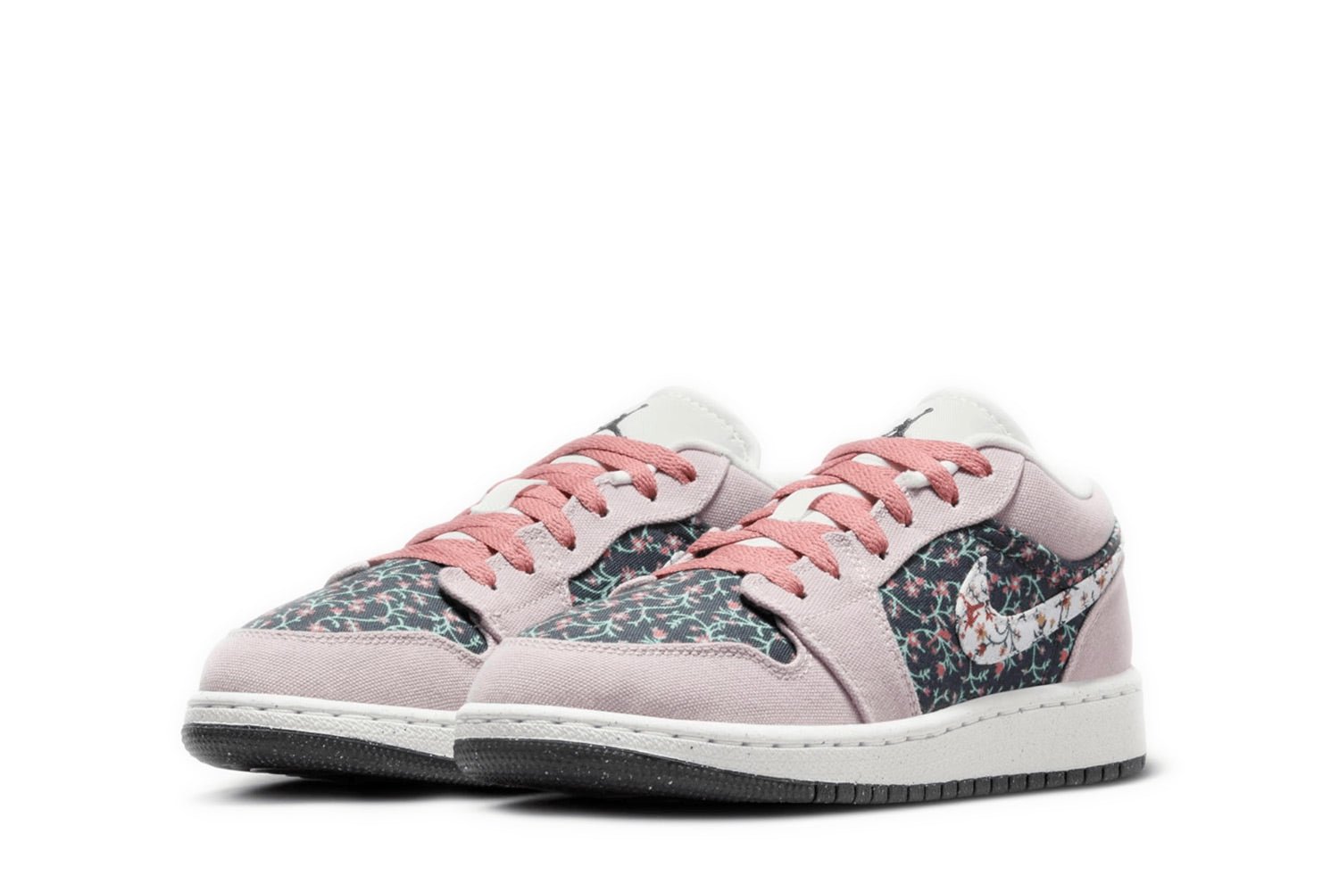 Tênis Air Jordan 1 Low &quot;Floral Canvas&quot; Rosa - LK Sneakers