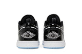 Vista superior do Jordan Nike Air Jordan 1 Low SE Concord mostrando abertura, lingueta e cadarços