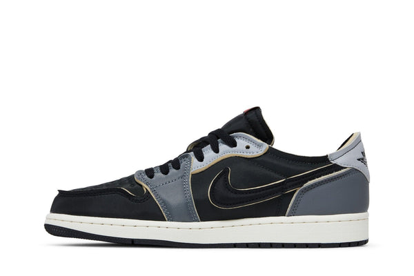 Tênis Nike Air Jordan 1 Low OG EX Black and Smoke Grey Cinza