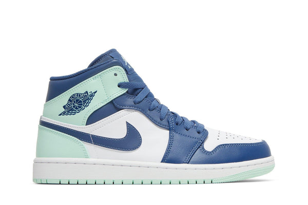 Jordan Nike Air Jordan 1 Mid Aqua Blue Tint tênis em verde original na LK Sneakers