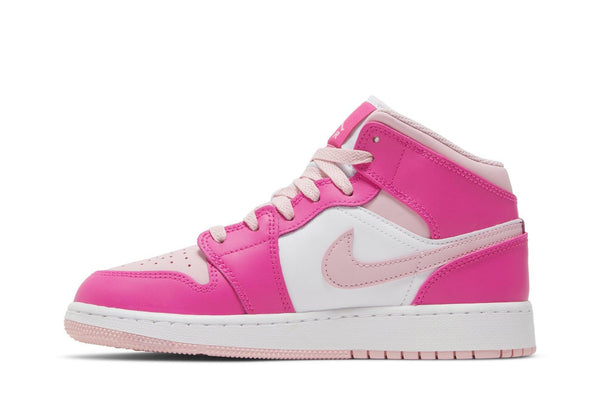 Tênis Nike Air Jordan 1 Mid GS Fierce Pink Rosa