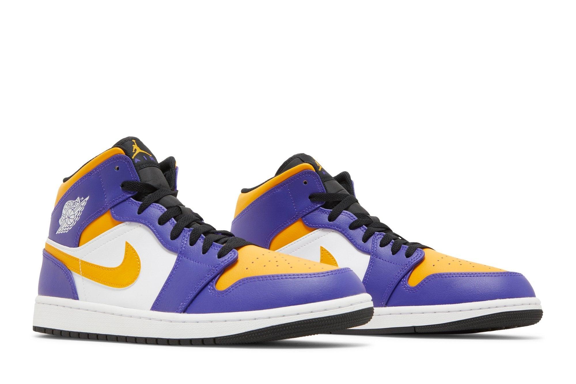 Tênis Air Jordan 1 Mid Lakers Roxo/Amarelo - LK.Sneakers - DQ8426517 - 36