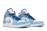 Tênis Air Jordan 1 Mid SE French Blue Azul - LK Sneakers
