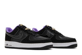 Vista frontal do Nike Nike Air Force 1 Low World Champ Lakers mostrando biqueira e costuras