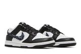 Vista frontal do Nike Nike Dunk Low Black Paisley mostrando biqueira e costuras