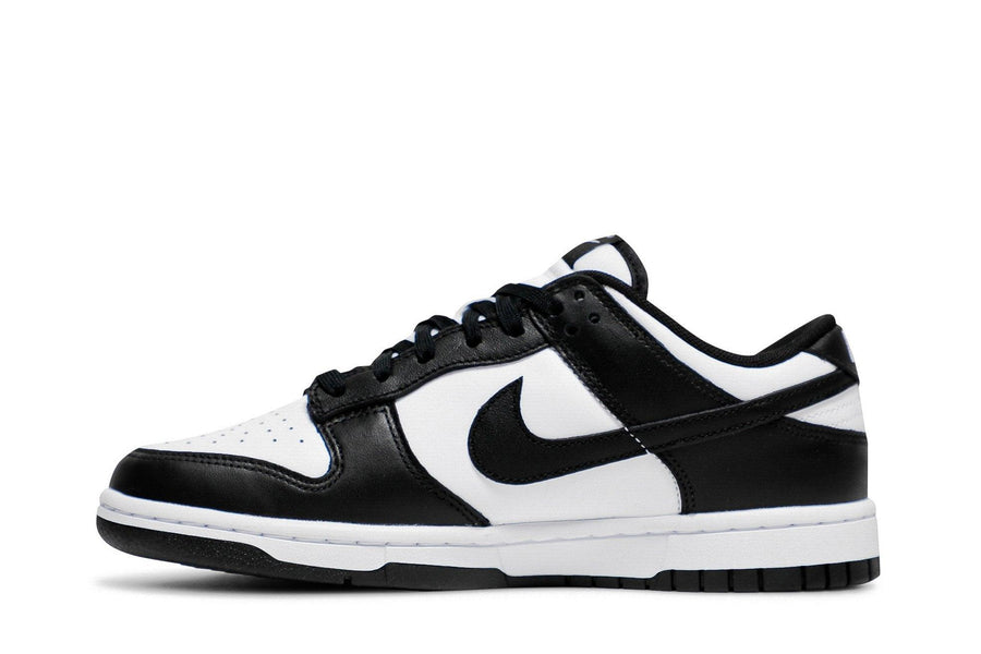 Vista lateral do Nike Nike Dunk Low Black OG Panda mostrando design do cabedal e logo da marca