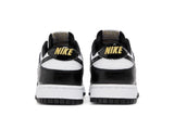 Vista superior do Nike Nike Dunk Low Black World Champ mostrando abertura, lingueta e cadarços