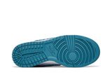 Vista traseira do Nike Nike Dunk Low Blue Paisley mostrando calcanheira e detalhes do solado