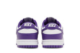 Vista superior do Nike Nike Dunk Low Championship Court Purple mostrando abertura, lingueta e cadarços