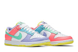 Vista frontal do Nike Nike Dunk Low Easter Feminino Colorido mostrando biqueira e costuras