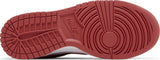 Vista superior do Nike Nike Dunk Low Valentine's Day 2024 mostrando abertura, lingueta e cadarços