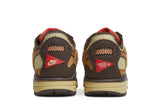 Vista superior do Nike Travis Scott x Nike Air Max 1 Cactus Brown mostrando abertura, lingueta e cadarços