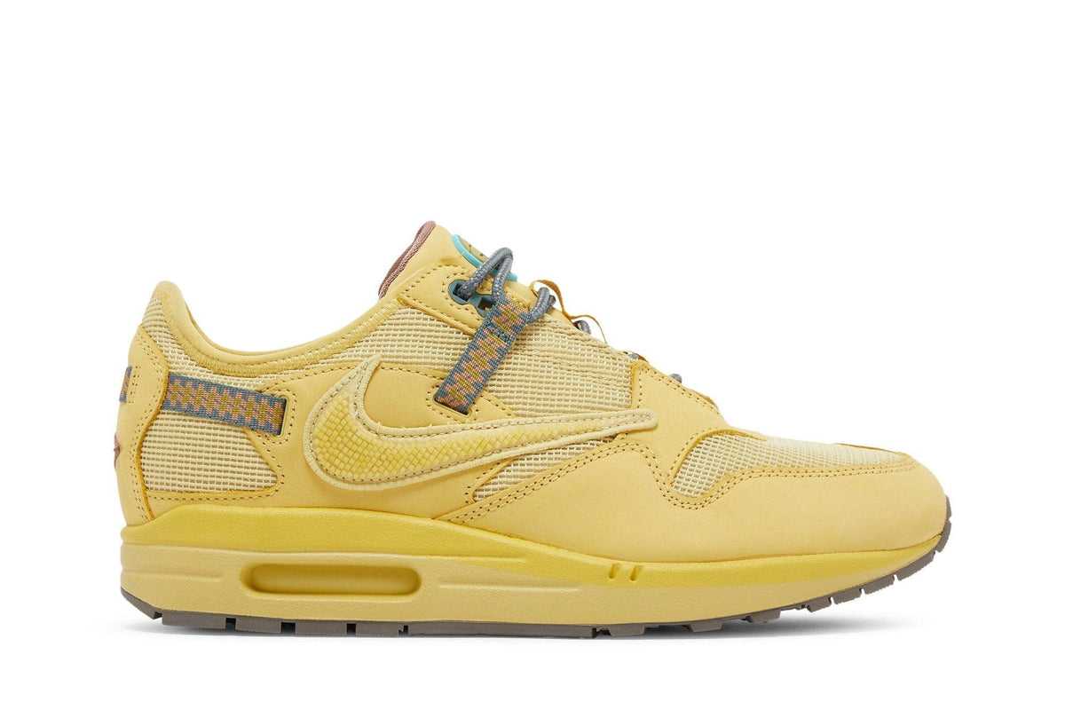 Tênis Travis Scott x Nike Air Max 1 Cactus Gold Amarelo